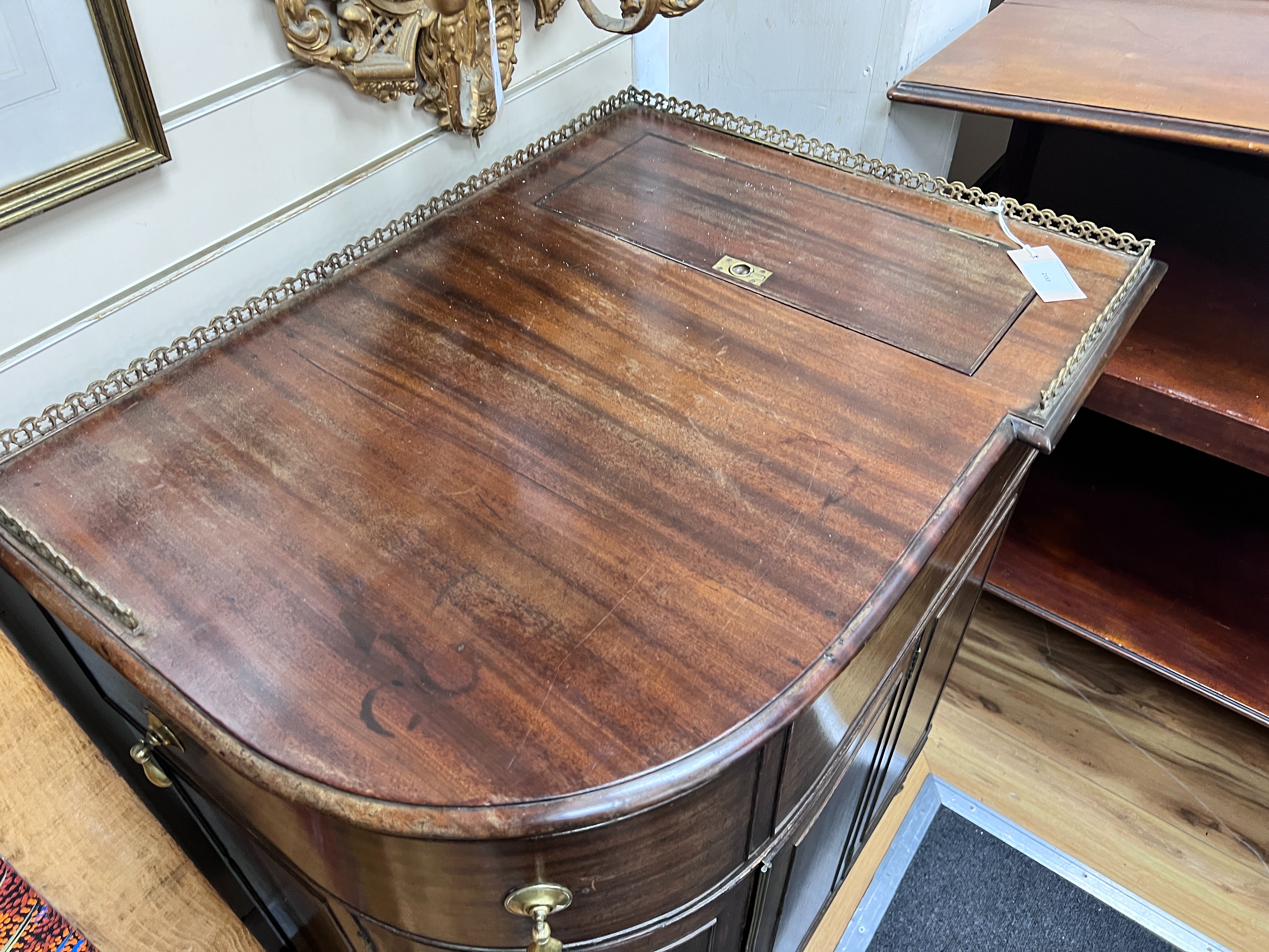An early 20th century Irish mahogany wine cooler cabinet, width 73cm, depth 55cm, height 94cm